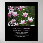 Mehr Liebe Vertrauen Sie individuelles Zitat Rosa Poster (Vorne)