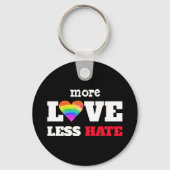Mehr Liebe Weniger Hass Graphic Rainbow Heart on B Schlüsselanhänger (Vorderseite)