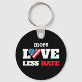 Mehr Liebe Weniger Hass USA Flag Rustikales Herz a Schlüsselanhänger (Vorderseite)