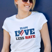 Mehr Liebe weniger Hass USA-Flagge Herz Fette Typo