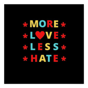 Mehr Liebe weniger Hass Witziger Design Poster