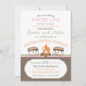 Mehr Liebe zum Thema Babygeschlecht Einladung (Vorderseite)