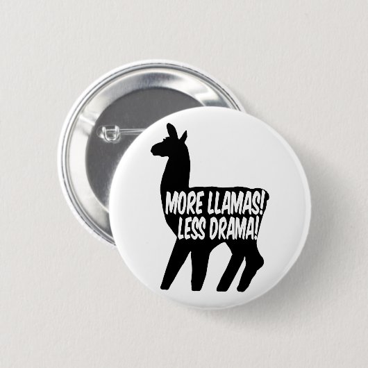 Mehr Llamas weniger Drama Button (Vorne & Hinten)