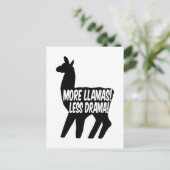 Mehr Llamas weniger Drama Postkarte (Stehend Vorderseite)