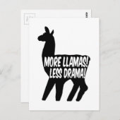 Mehr Llamas weniger Drama Postkarte (Vorne/Hinten)