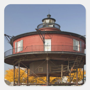 MEHR, MARYLAND. USA. Sieben-Fuß-Knoll Quadratischer Aufkleber