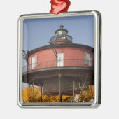 MEHR, MARYLAND. USA. Sieben-Fuß-Knoll Silbernes Ornament (Links)