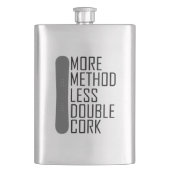 Mehr Methode weniger Doppelkorken Flachmann (Vorderseite)