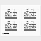 Mehr Methode weniger Doppelkorken Rechteckiger Aufkleber (Blatt)