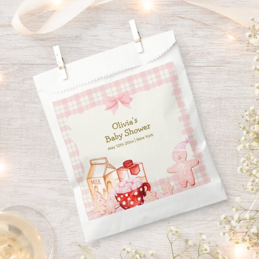 Mehr Milch & Cookie Gingham Winter Baby Dusche Geschenktütchen (Ausgeschnitten)