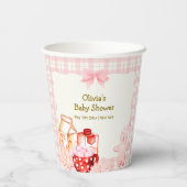 Mehr Milch & Cookie Gingham Winter Baby Dusche Pappbecher (Rückseite)