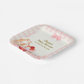 Mehr Milch & Cookie Gingham Winter Baby Dusche Pappteller (Gewinkelt)