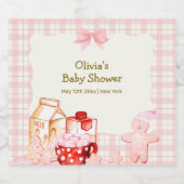 Mehr Milch & Cookie Gingham Winter Baby Dusche Schaumweinetikett (Einzelnes Label)