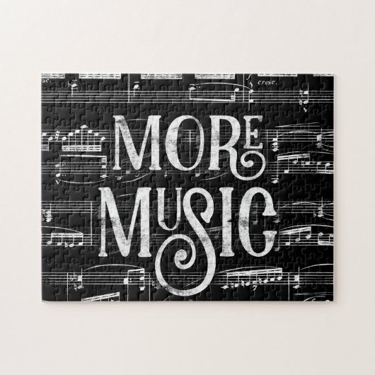 Mehr Musik Chalkboard - Schwarz-weiß Musiker Puzzle (Horizontal)
