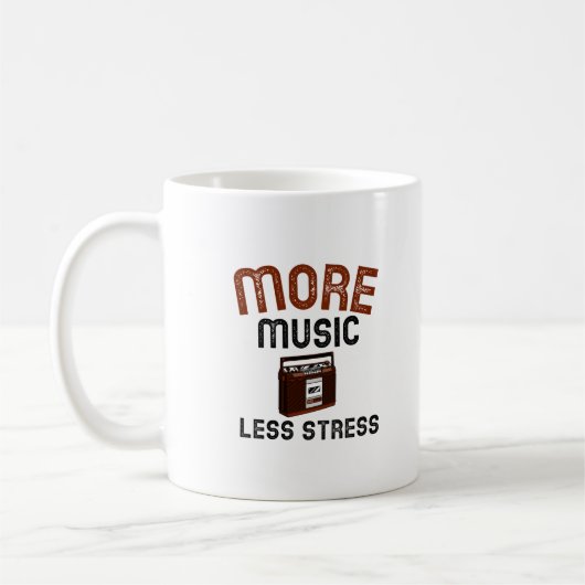Mehr Musik Weniger Stress Kaffeetasse (Links)