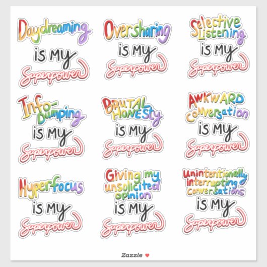 Mehr Neurodivere Superkräfte Aufkleber (Blatt)