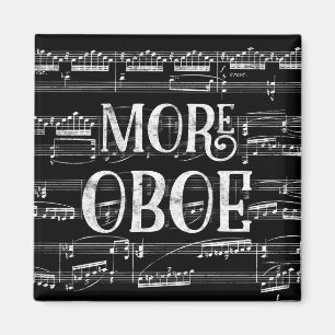 Mehr Oboe Tafel - Schwarz-weiße Musik Magnet