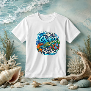 Mehr Ozean Weniger Plastik Küstenmeeres-Zitat T-Shirt