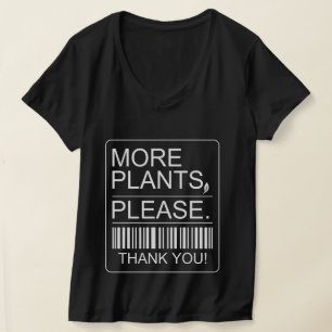 Mehr Pflanzen Bitte Pflanzenliebhaber Damen V-Auss T-Shirt