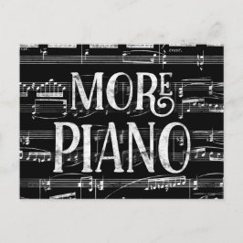 Mehr Piano Chalkboard - Schwarz-weiße Musik Postkarte