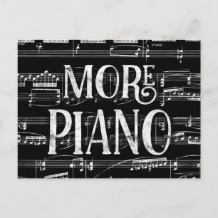 Mehr Piano Tafel - Schwarz Weiß Musik Postkarte
