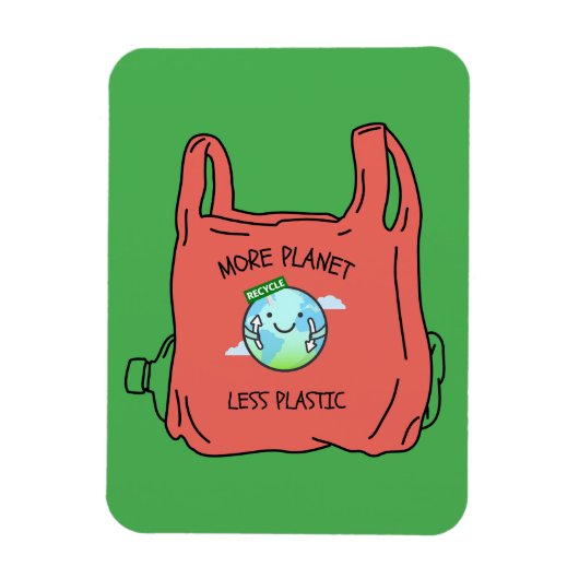 Mehr Planet weniger Plastik-Erde-Tag Magnet (Vertikal)