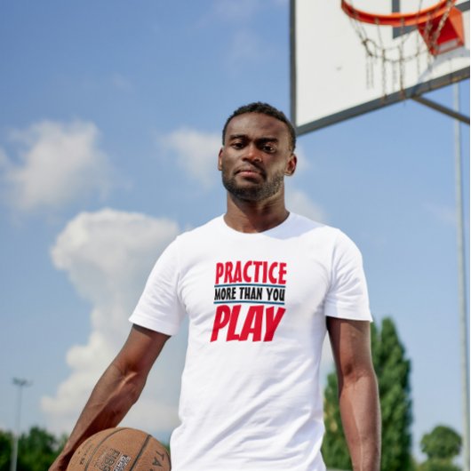 Mehr praktizieren | Motivierend Phrase Red Typogra T-Shirt