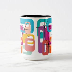 Mehr Rechtecke und Sternexplosionen Zwei-Tone-Kaff Zweifarbige Tasse