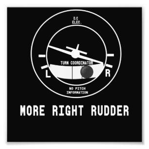 Mehr rechts Rudder CFI Flight Instructor Pilot Ges Fotodruck