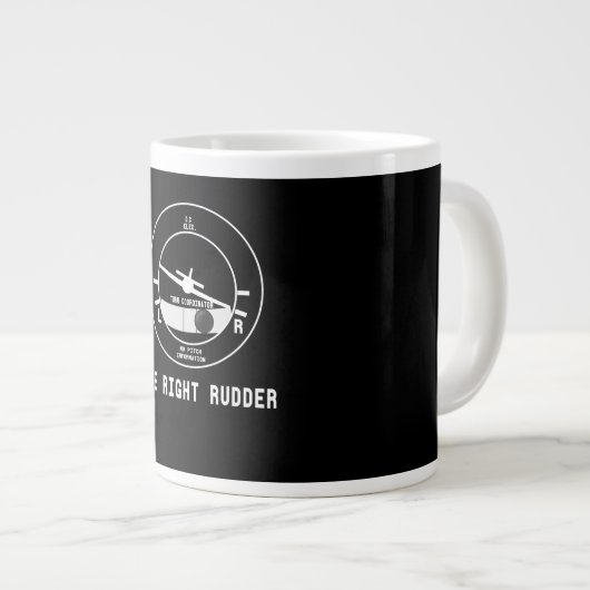Mehr rechts Rudder CFI Flight Instructor Pilot Ges Jumbo-Tasse (Vorderseite Rechts)