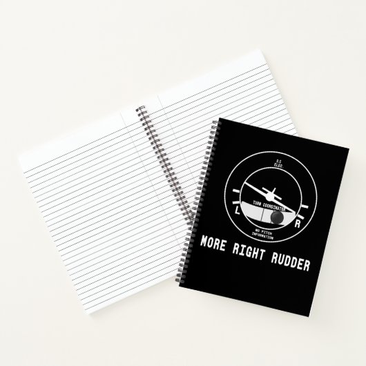 Mehr rechts Rudder CFI Flight Instructor Pilot Ges Notizblock (Innenseite)