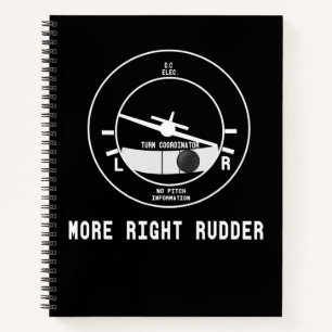 Mehr rechts Rudder CFI Flight Instructor Pilot Ges Notizblock