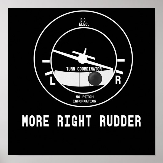 Mehr rechts Rudder CFI Flight Instructor Pilot Ges Poster (Vorne)