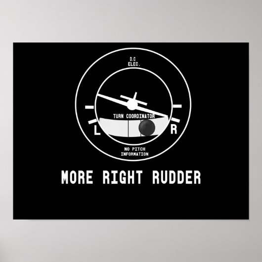 Mehr rechts Rudder CFI Flight Instructor Pilot Ges Poster (Vorne)