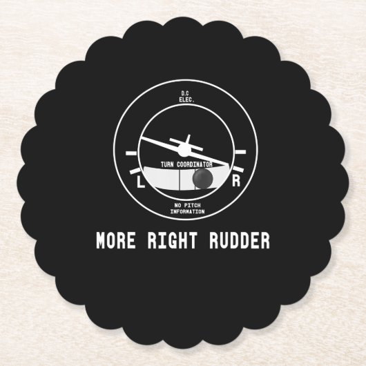 Mehr rechts Rudder CFI Flight Instructor Pilot Ges Untersetzer (Vorderseite)