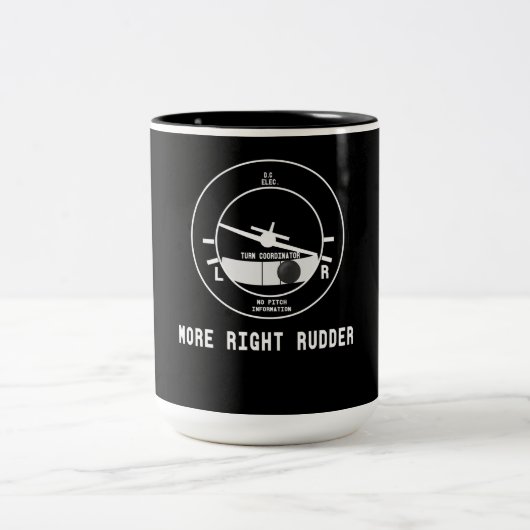 Mehr rechts Rudder CFI Flight Instructor Pilot Ges Zweifarbige Tasse (Mittel)