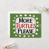 Mehr Schildkröten bitte Grußkarte Karte (Vorderseite/Rückseite Beispiel)
