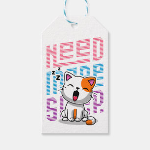 Mehr Schlaf brauchen   Funny Cat niedlicher Ausspr Geschenkanhänger
