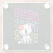 Mehr Schlaf brauchen | Funny Cat niedlicher Ausspr Glasuntersetzer (Rückseite)