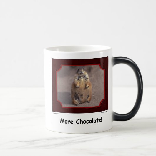 "Mehr Schokolade!" Eichhörnchen-Tasse Verwandlungstasse (Rechts)