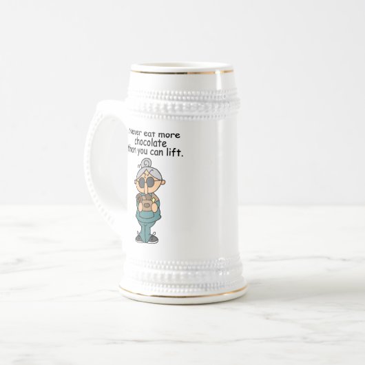 Mehr Schokolade-Spaß Bierglas (Vorderseite Links)
