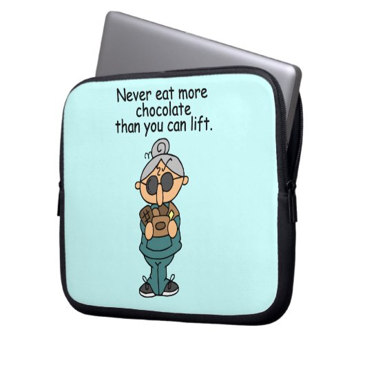 Mehr Schokolade-Spaß Laptopschutzhülle (Vorderseite Links)