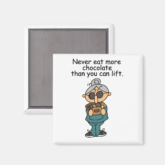 Mehr Schokolade-Spaß Magnet (Vorderseite/Rückseite)