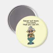 Mehr Schokolade-Spaß Magnet (Vorderseite/Rückseite)
