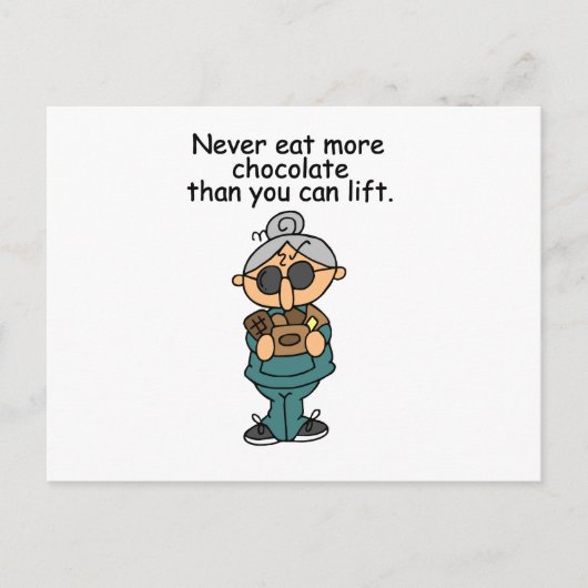 Mehr Schokolade-Spaß Postkarte (Vorderseite)