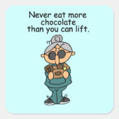Mehr Schokolade-Spaß Quadratischer Aufkleber (Vorderseite)