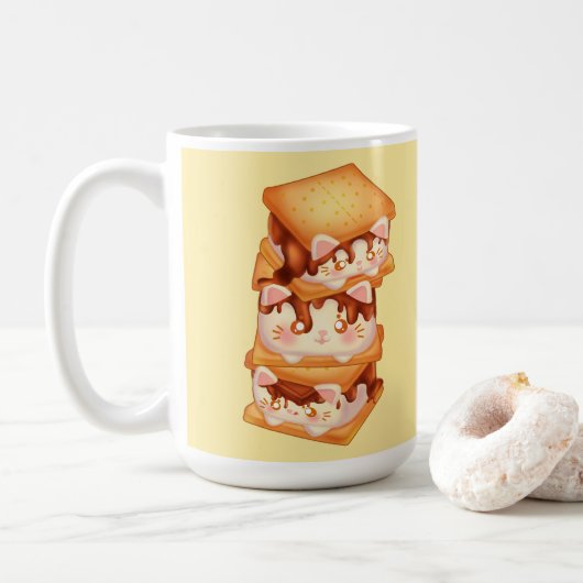 Mehr Schokoladenkatzen Kaffeetasse (Mit Donut)