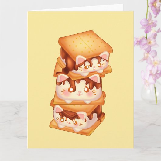 Mehr Schokoladenkatzen Karte (Orchidee)