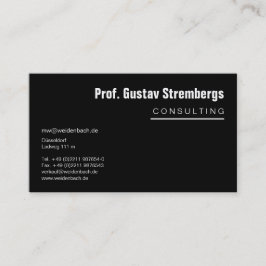 Mehr Schwarz Visitenkarte