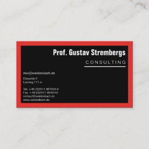 Mehr Schwarz Visitenkarte